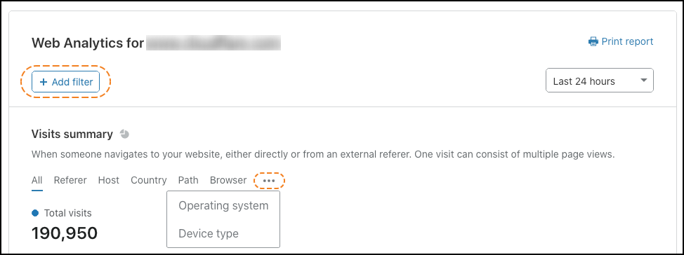 Web Analytics add filter