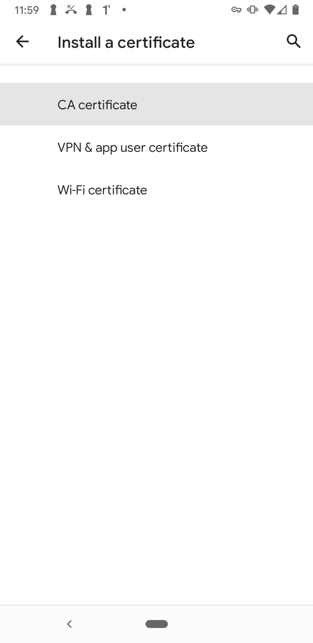 Android ca cert