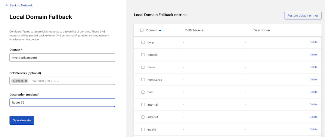 Create Local Domains