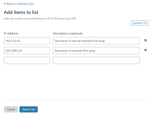 Enter list items manually