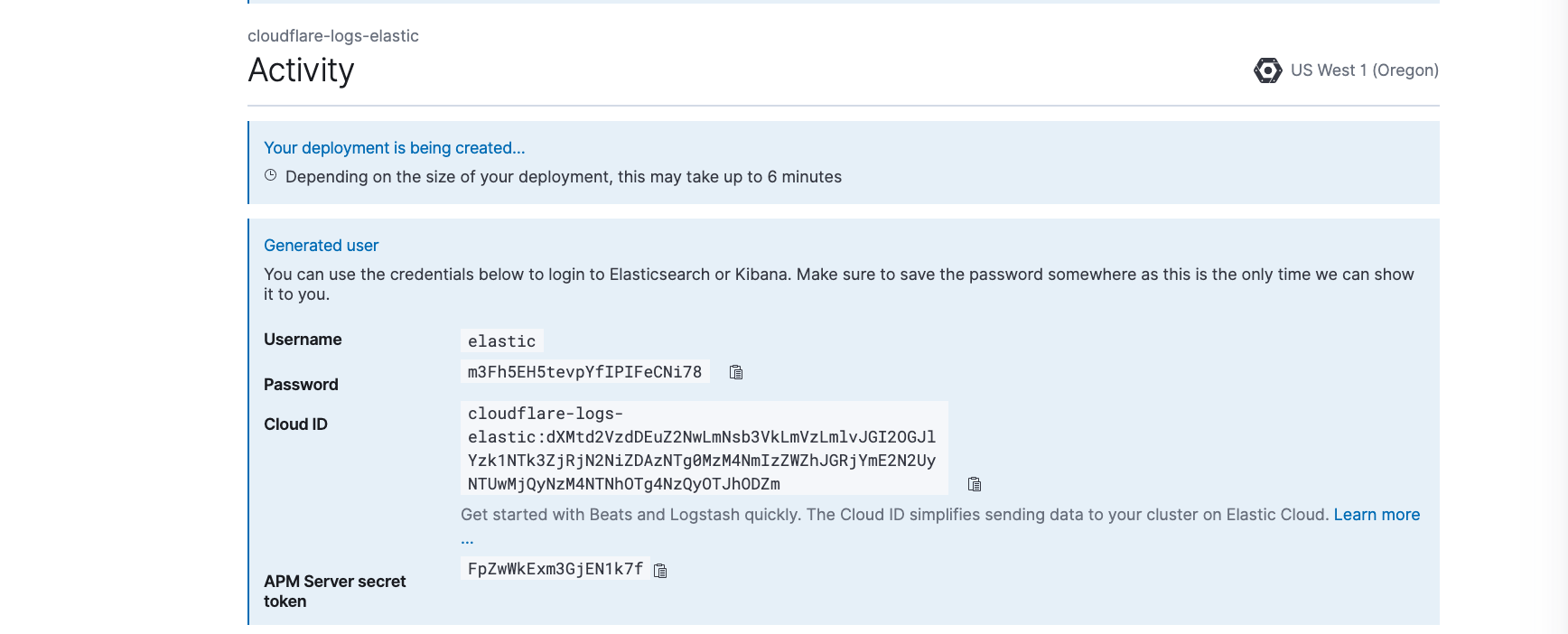 Elastic generated user details