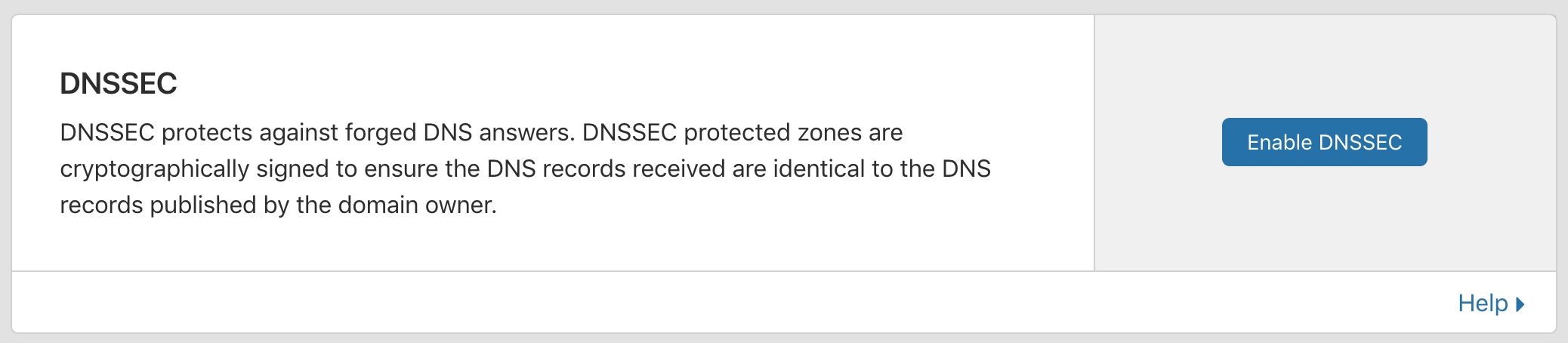 Interface to enable the DNSSEC option.