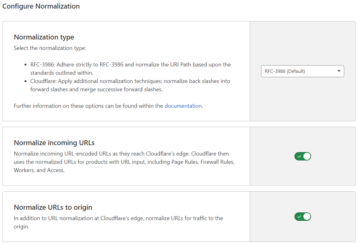 Configure Normalization