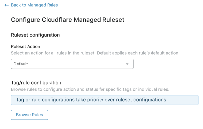 Configure Managed Ruleset