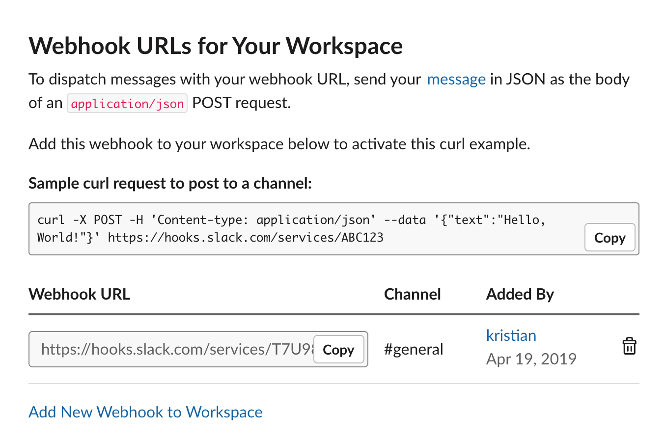 Slack Incoming Webhook